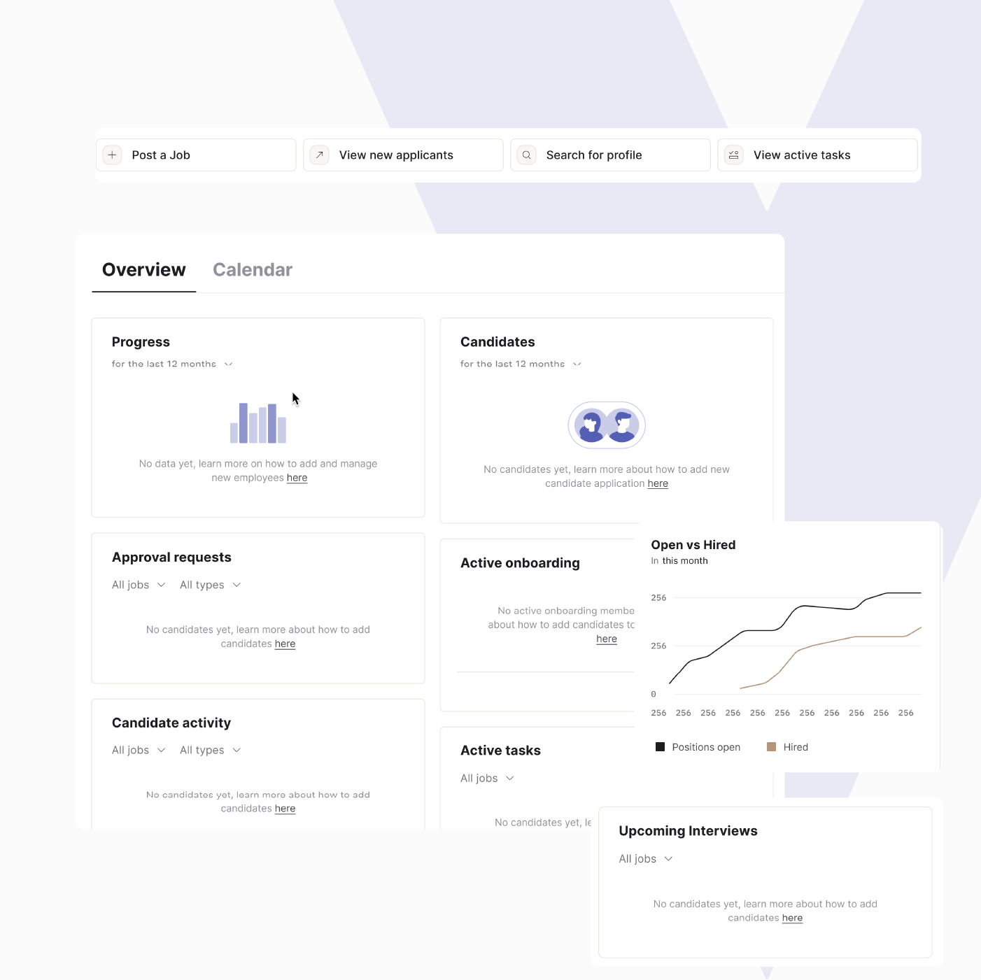 Get analytical reports that meet your hiring needs. Share progress with teammates and find places for improvement in your hiring process. Track, share, and improve your talent acquisition with real-time recruiting analytics, reports, and insights.