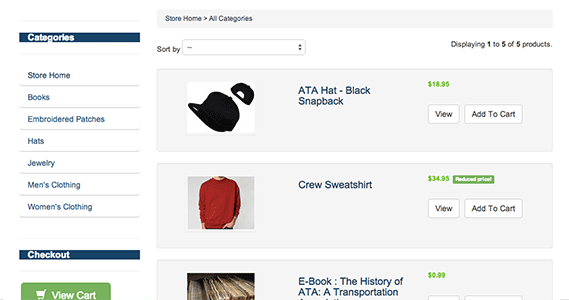 Sell goods in the online store, categorizing products and tracking orders