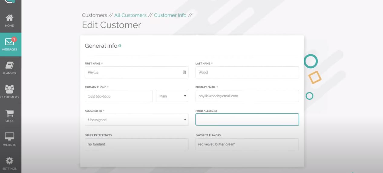 Webit add customer details