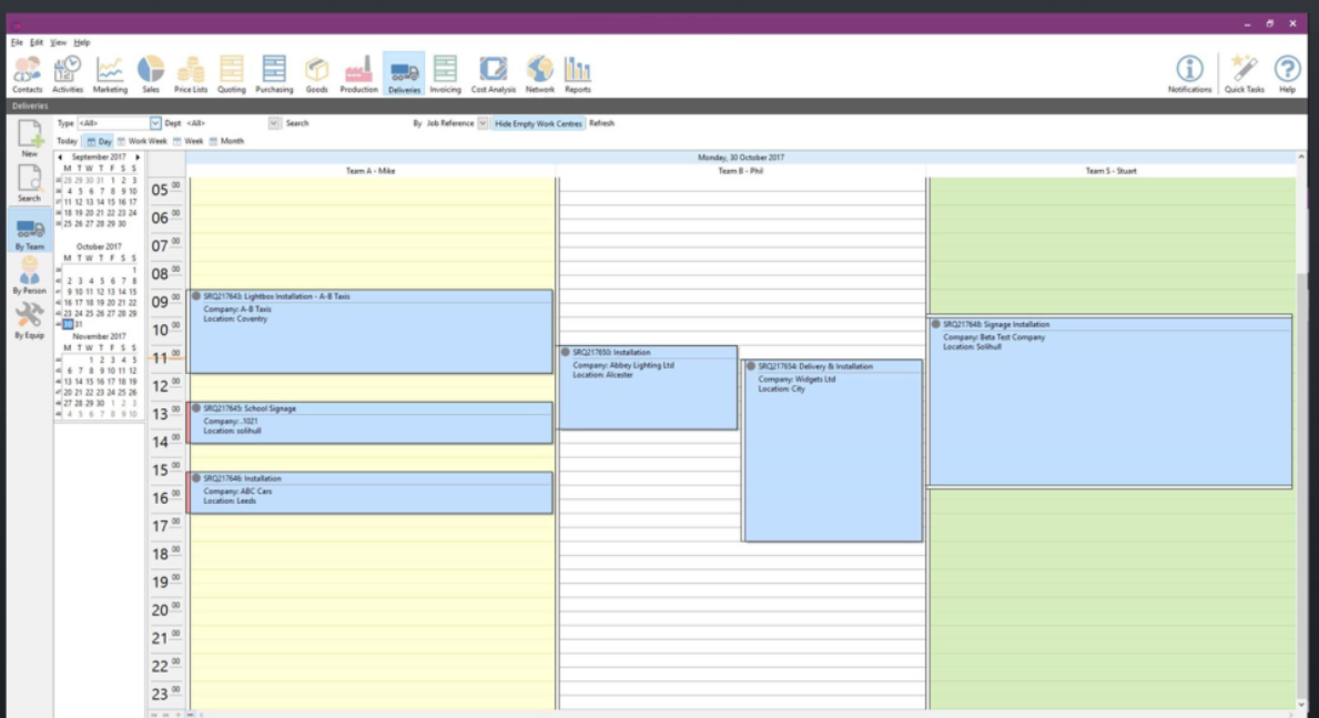 Clarity Software schedule dashboard screenshot