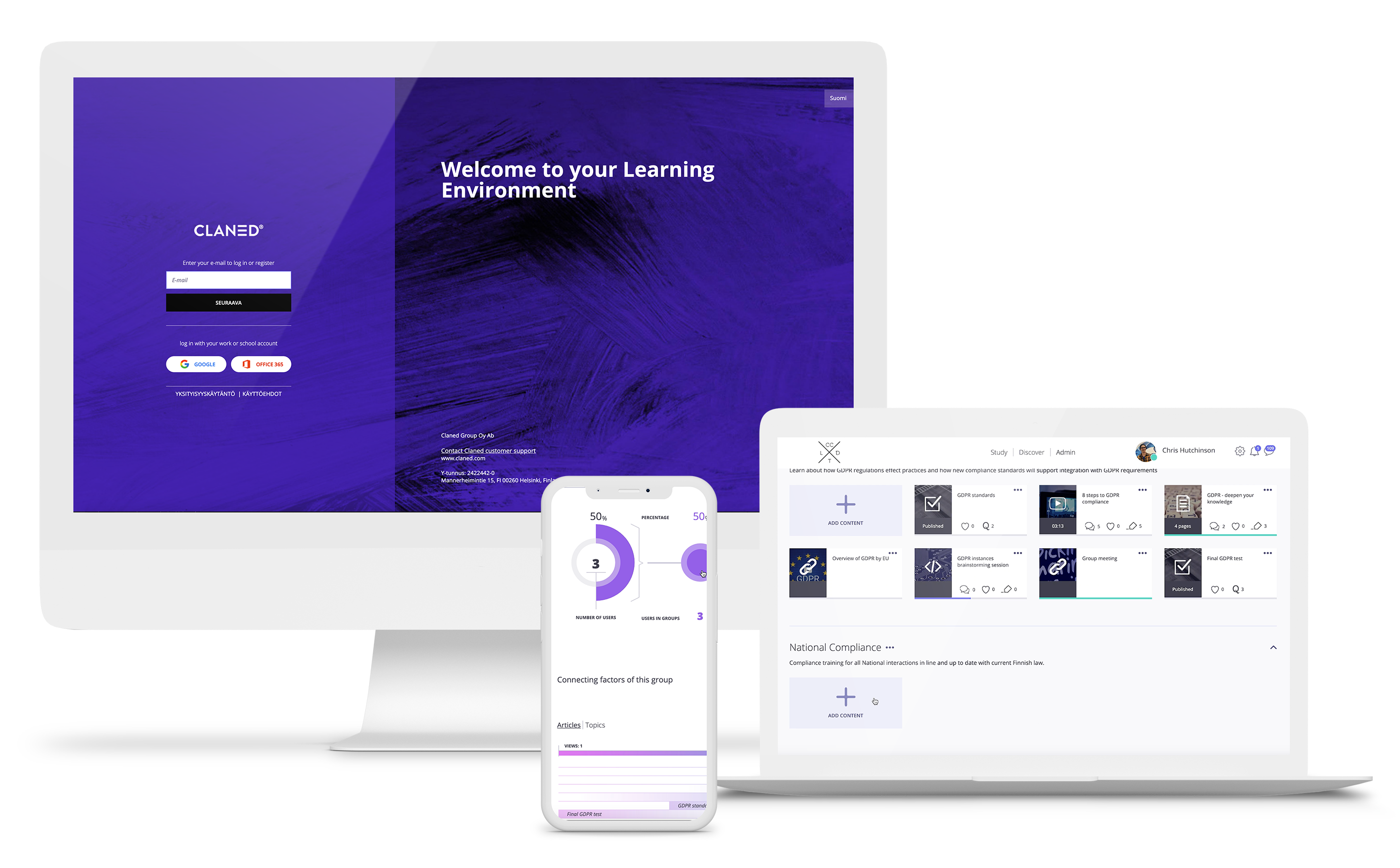 Claned Software - Claned online learning platform