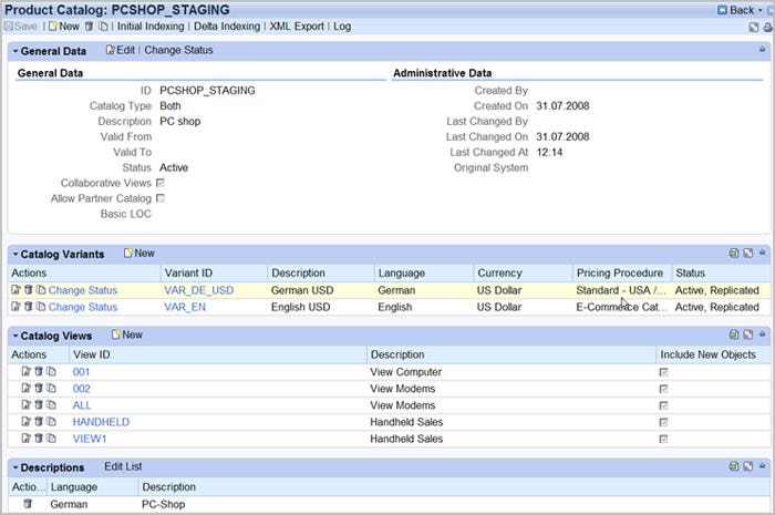 SAP Customer Experience Software - Product Catalog Staging