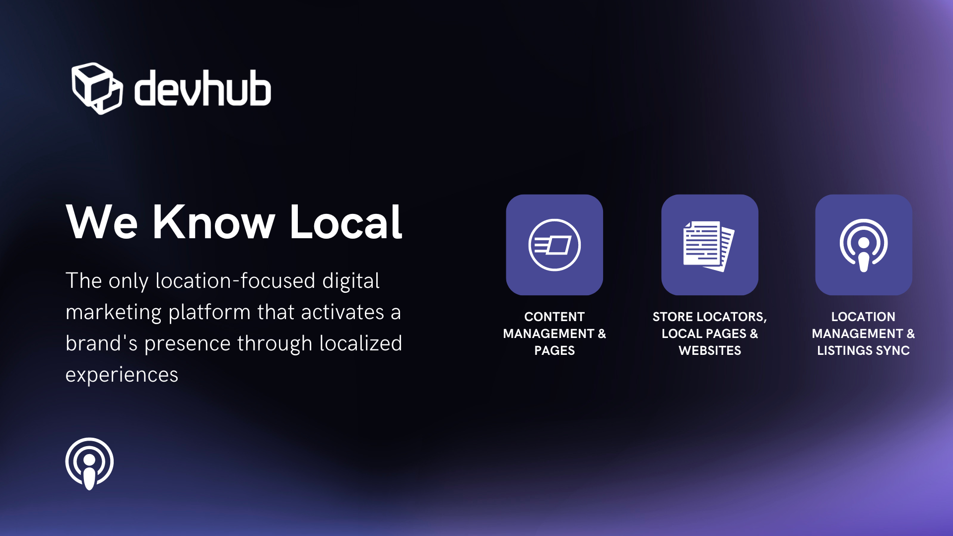 DevHub Software - Location focused digital marketing platform