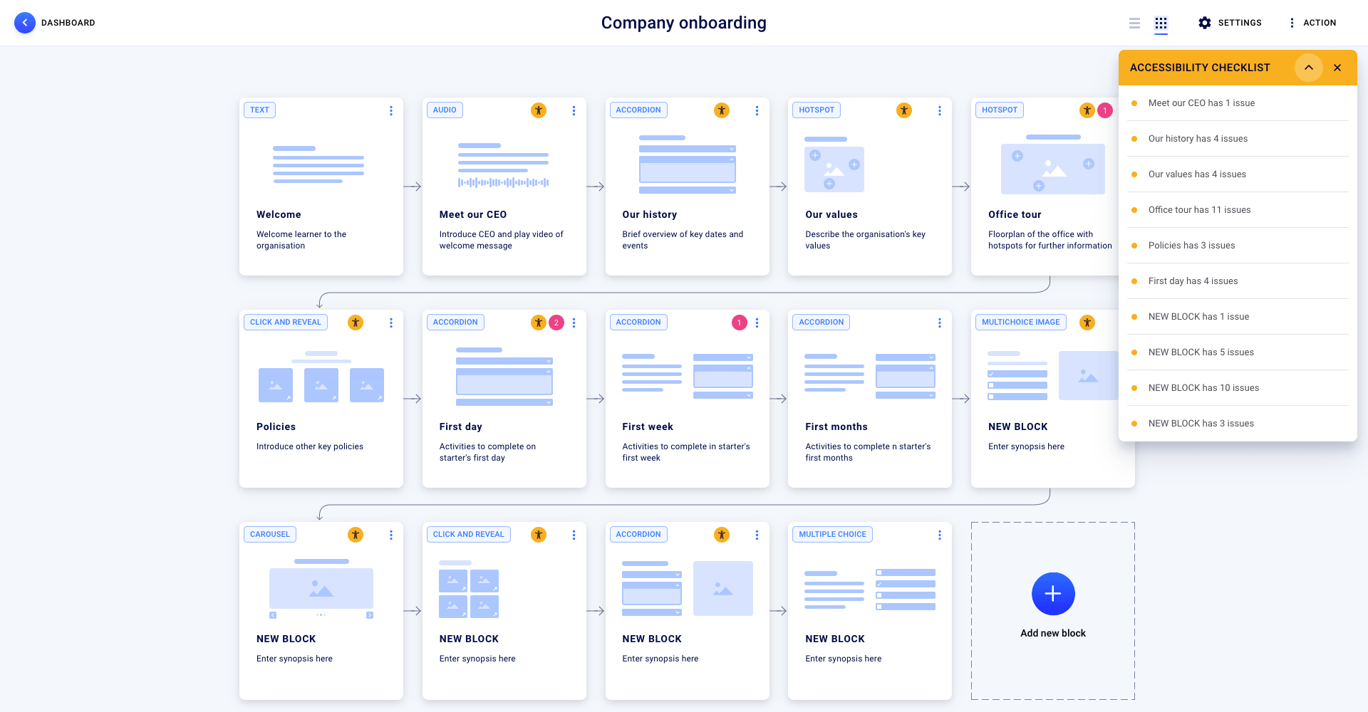 HowToo Software - See your course from a birds-eye view with our unique, drag-and-drop storyboarding tool.