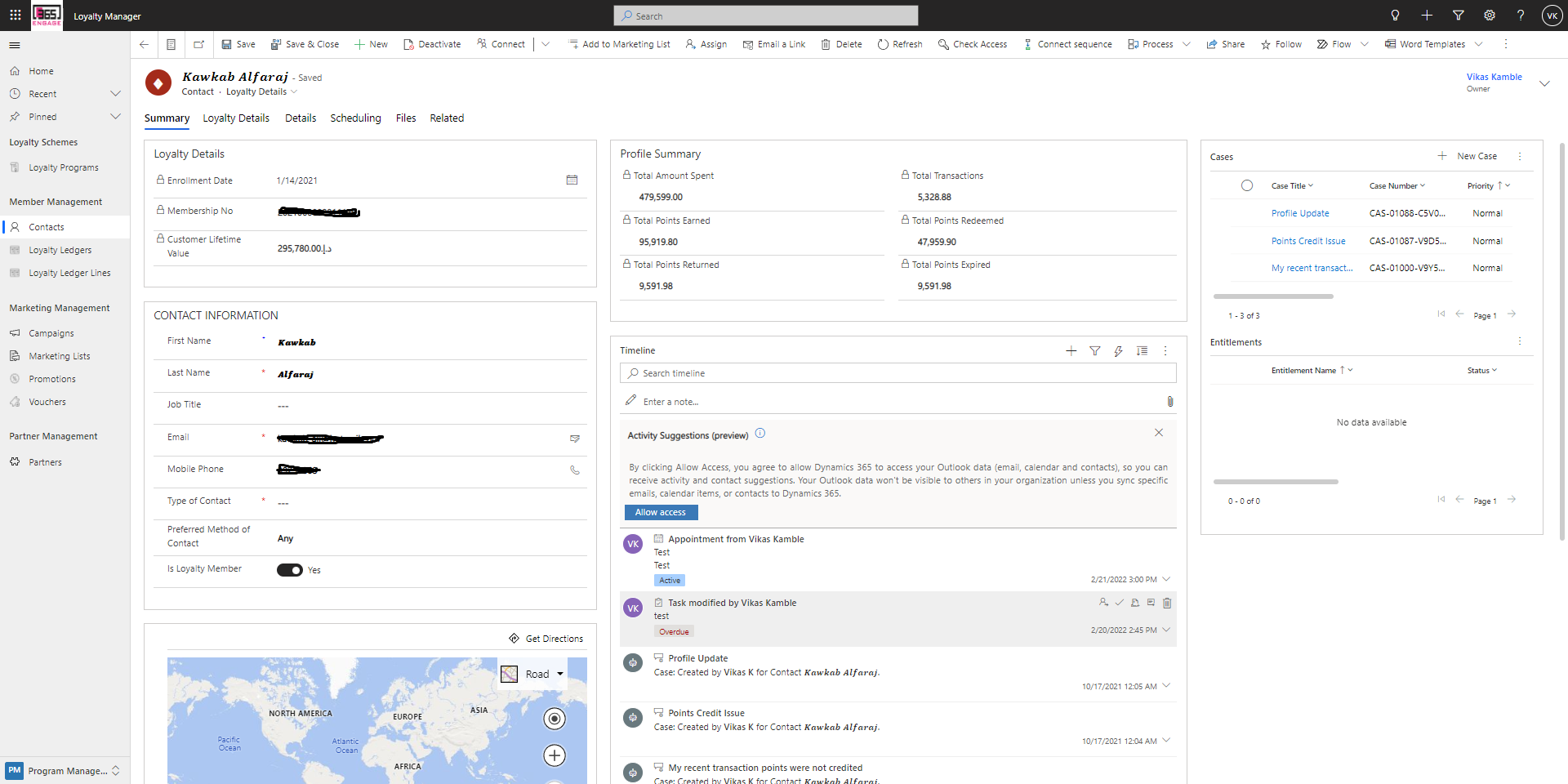 Engage 365 screenshot: Member Management