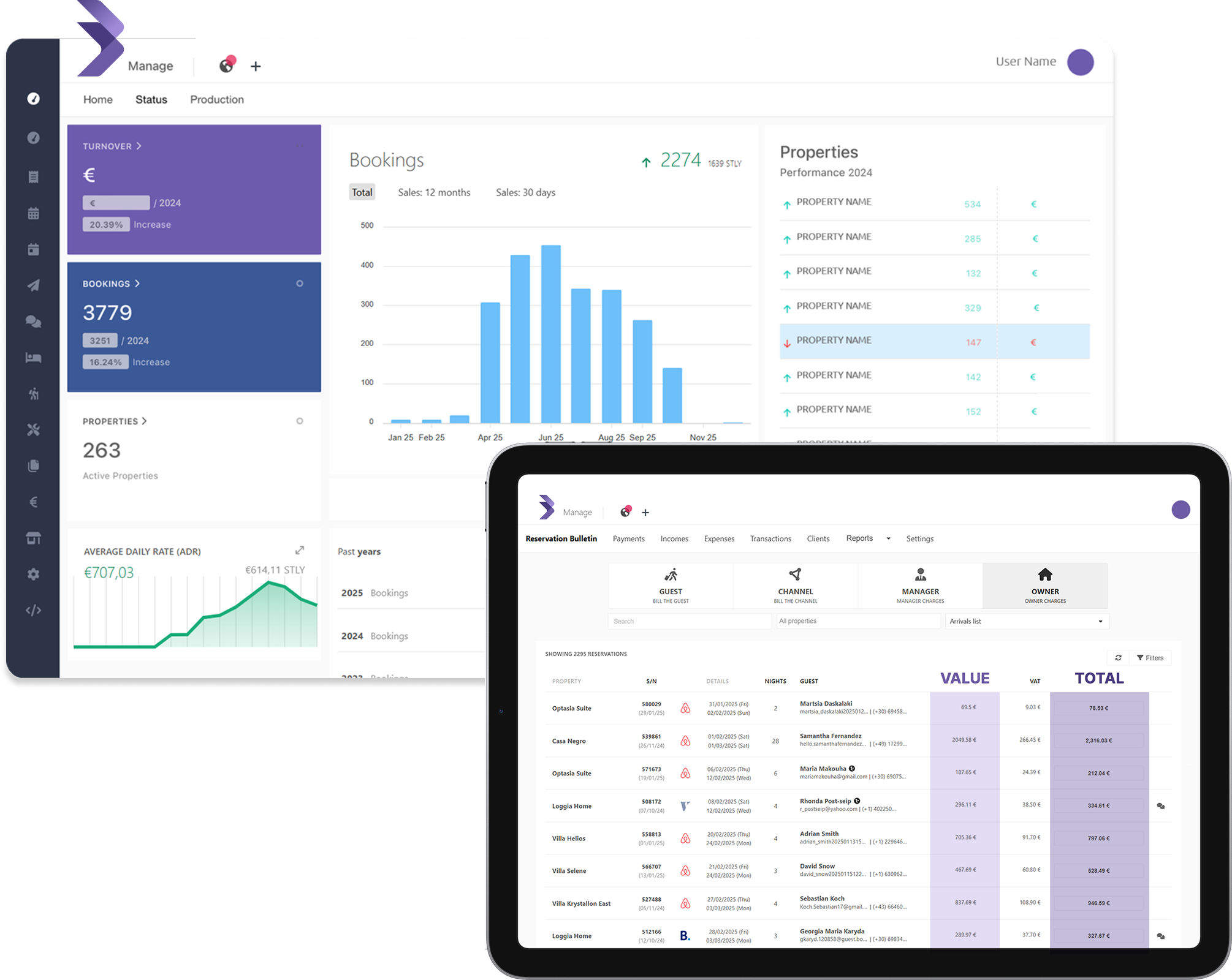 Loggia screenshot: Powerful PMS for efficient vacation rental management