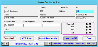 Move out inspection