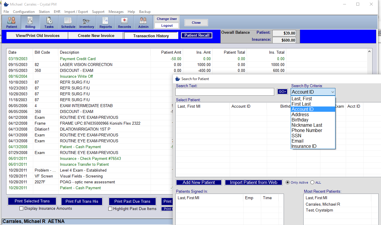 Crystal Practice Management Software - 1