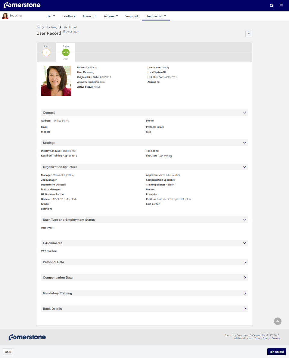 User Record