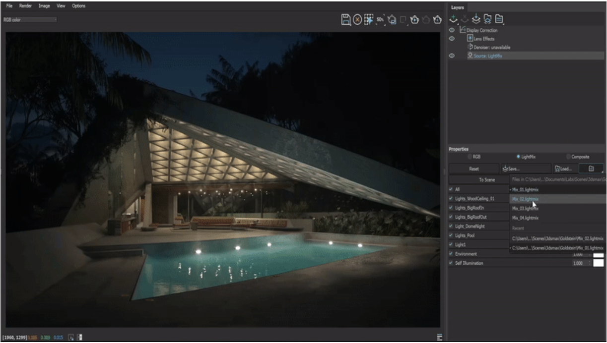 V-Ray collection layers module