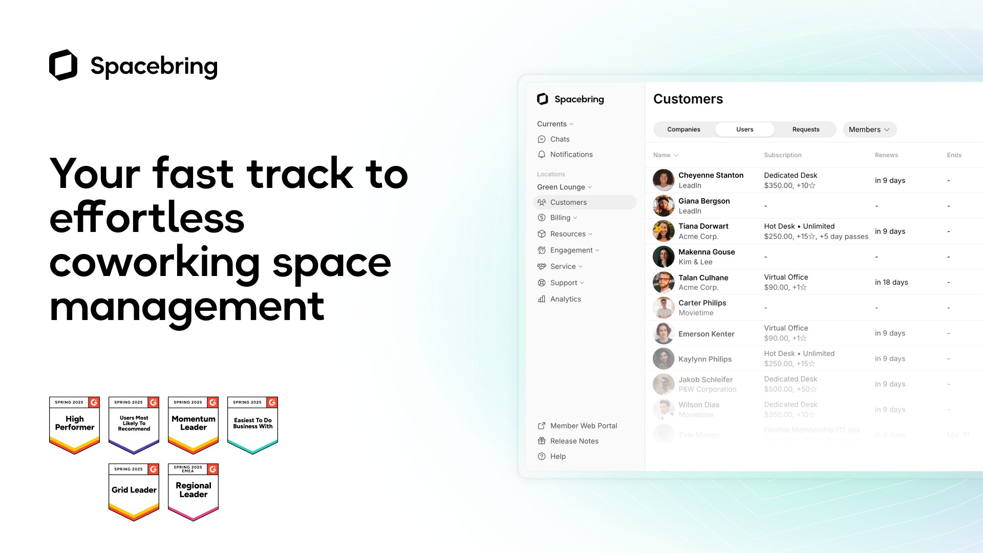 Spacebring screenshot: Your fast track to effortless coworking space management