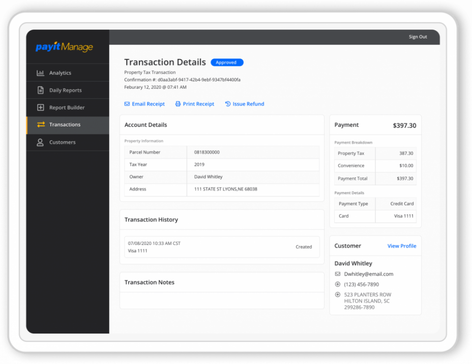 PayIt screenshot: PayIt transactions