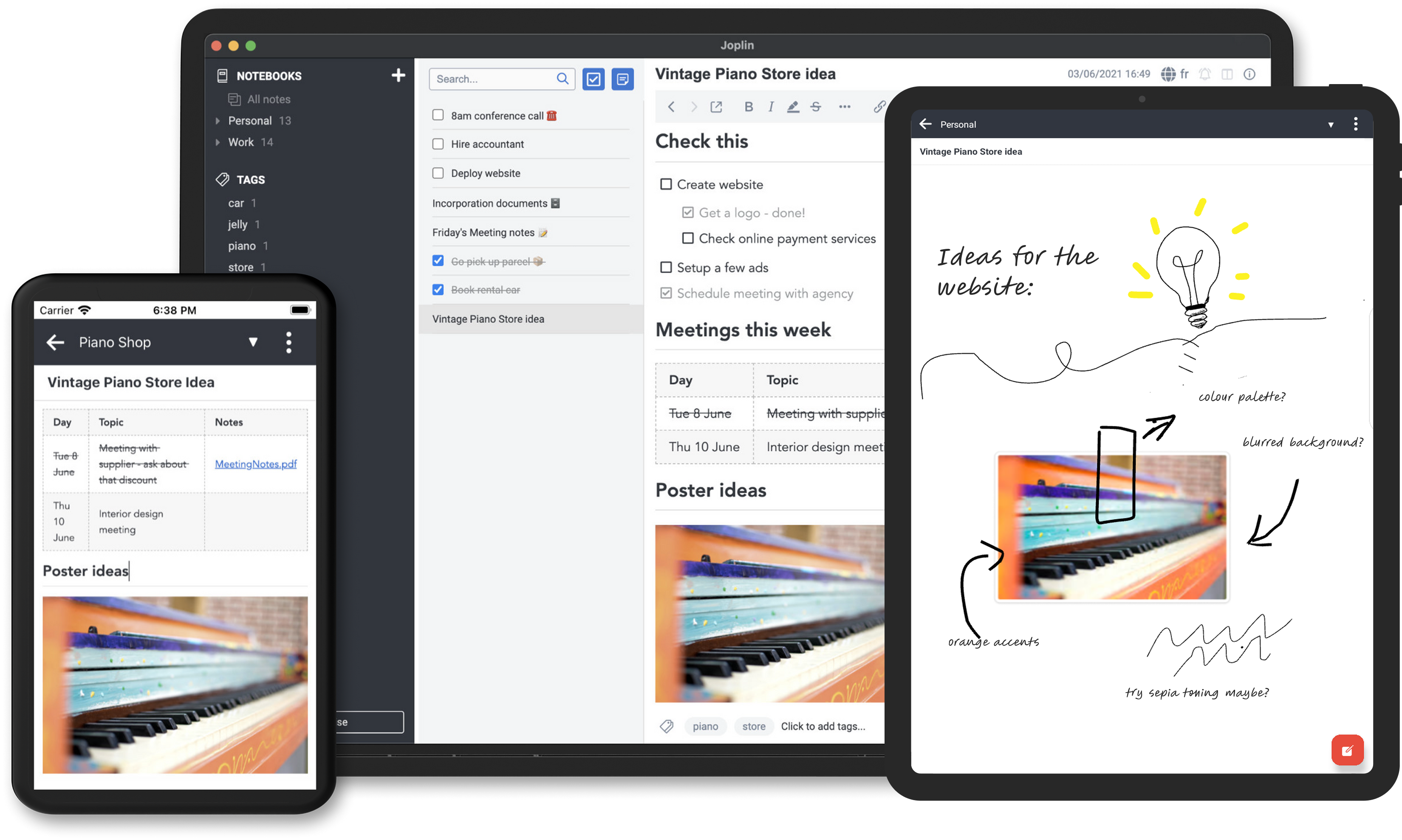 Joplin screenshot: joplin overview