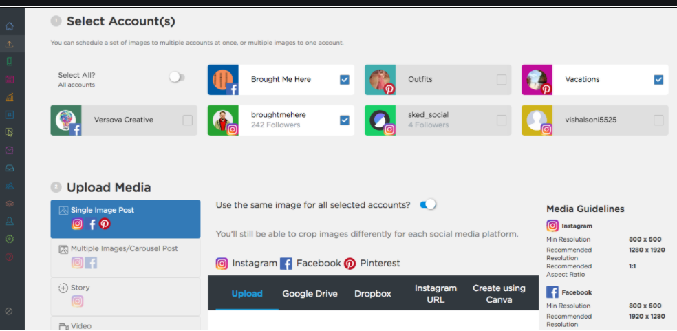 Sked Social Software - Sked Social media uploads