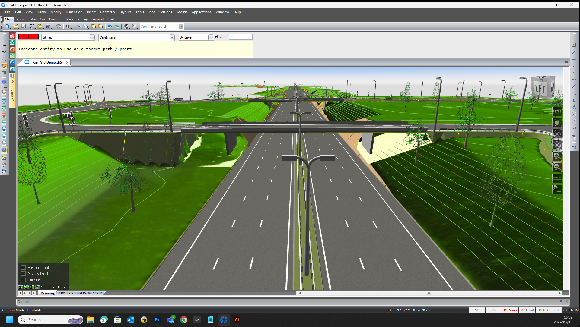 Civil Designer screenshot: Civil Designer roads and highways design