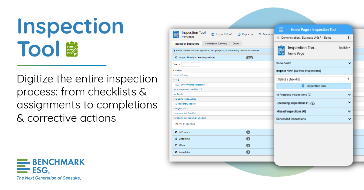 Benchmark Gensuite EHS Software - Inspection Tool