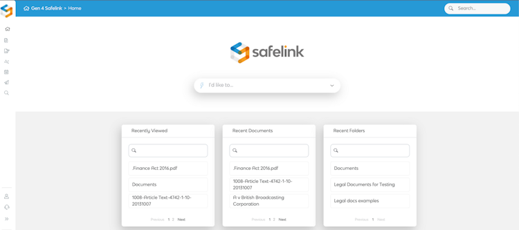 Safelink screenshot: Safelink Homepage