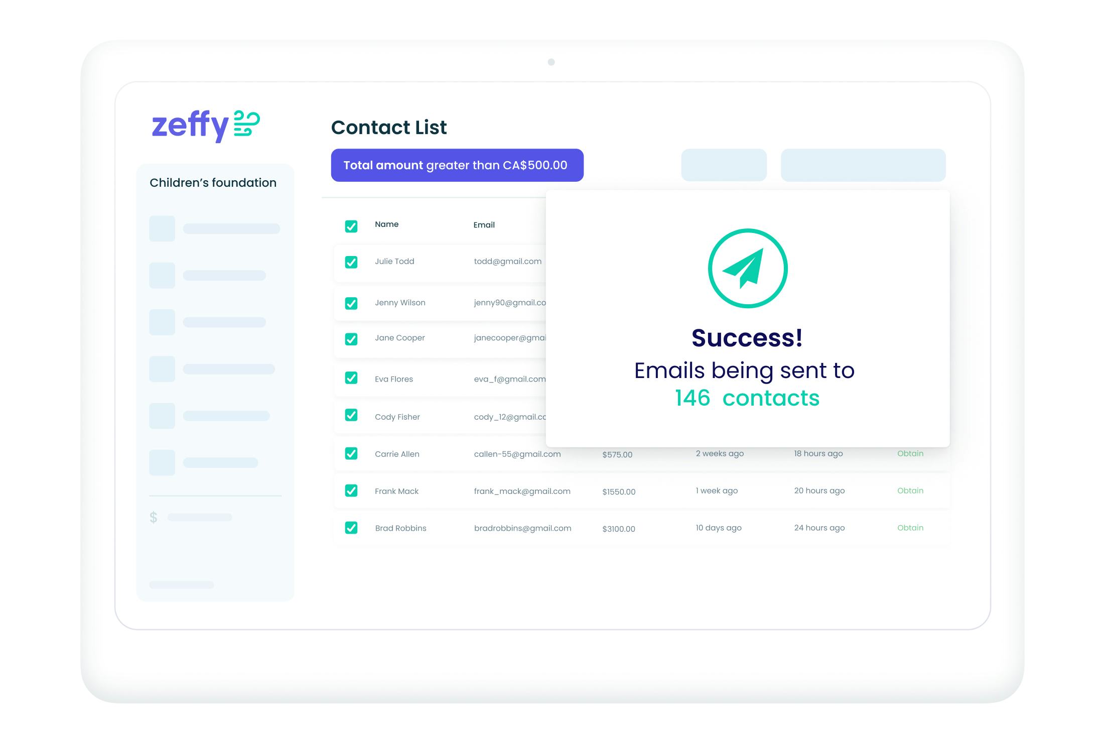 Zeffy Software - Send mass emails and communications to your donors