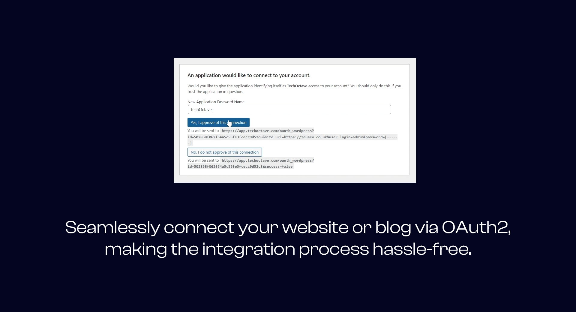Seamlessly connect your website or blog via OAuth2, making the integration process hassle-free.