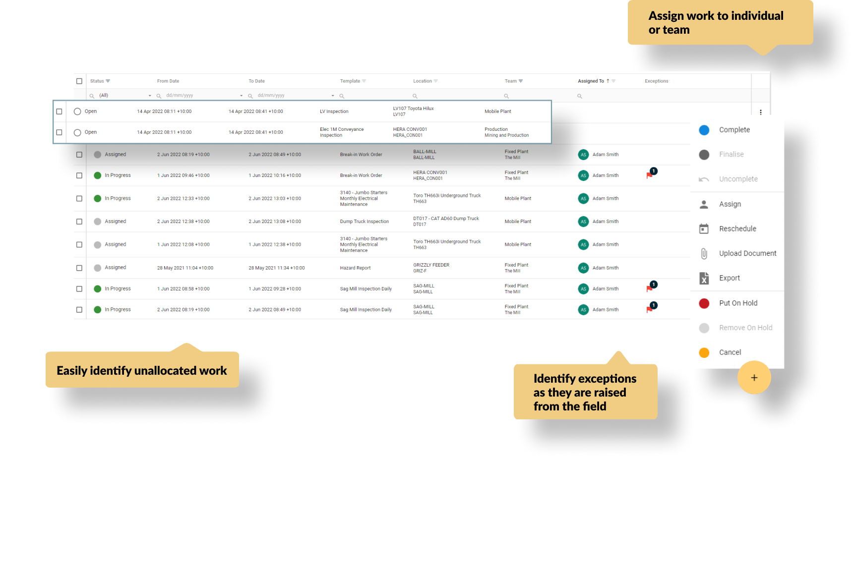 Obzervr Software - Review all work orders in one place - no double entry with seamless integration to your CMMS. review work by exception