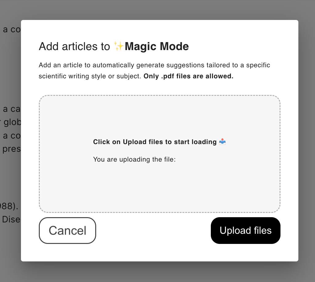 Upload PDF to Magic Mode