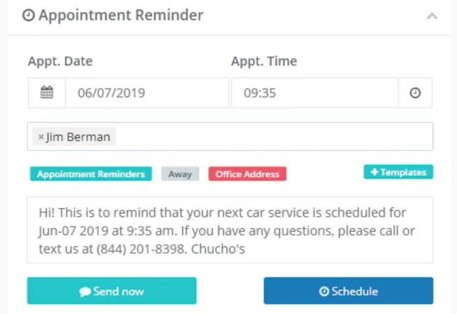 MessageKite  screenshot: MessageKite appointment reminders