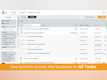 Process Bliss Software - See activity across the business in 'All Tasks', or your personal todo in 'My Tasks'