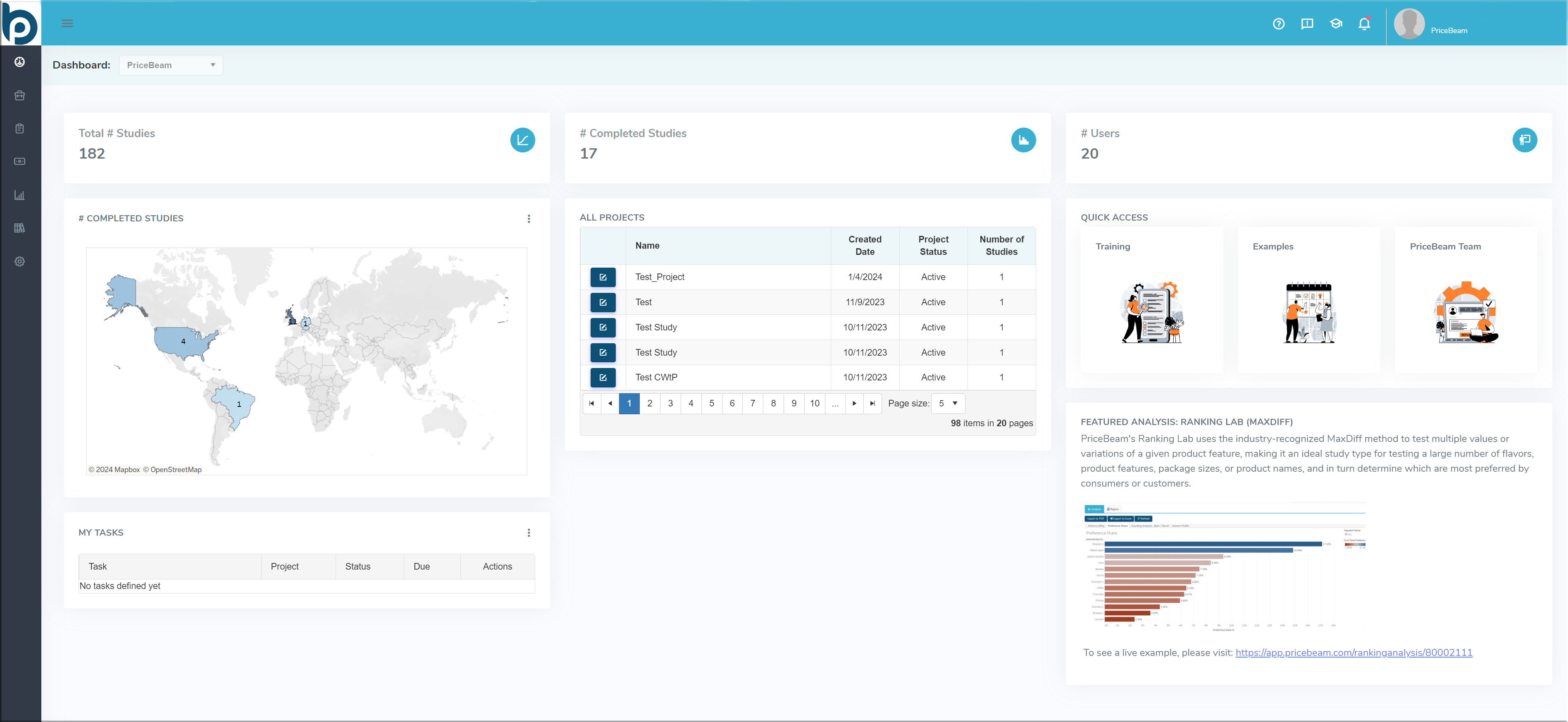 PriceBeam screenshot: PriceBeam Platform 