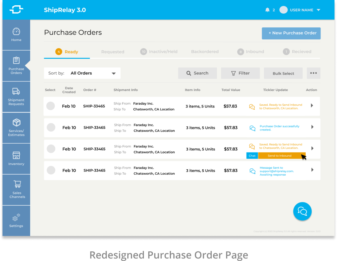 Purchase Order Page