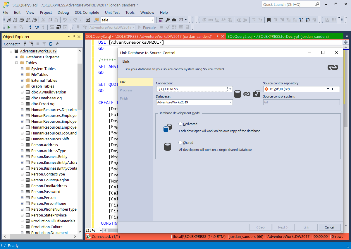 dbForge SQL Tools Software - Source-control databases: shared vs dedicated database development model