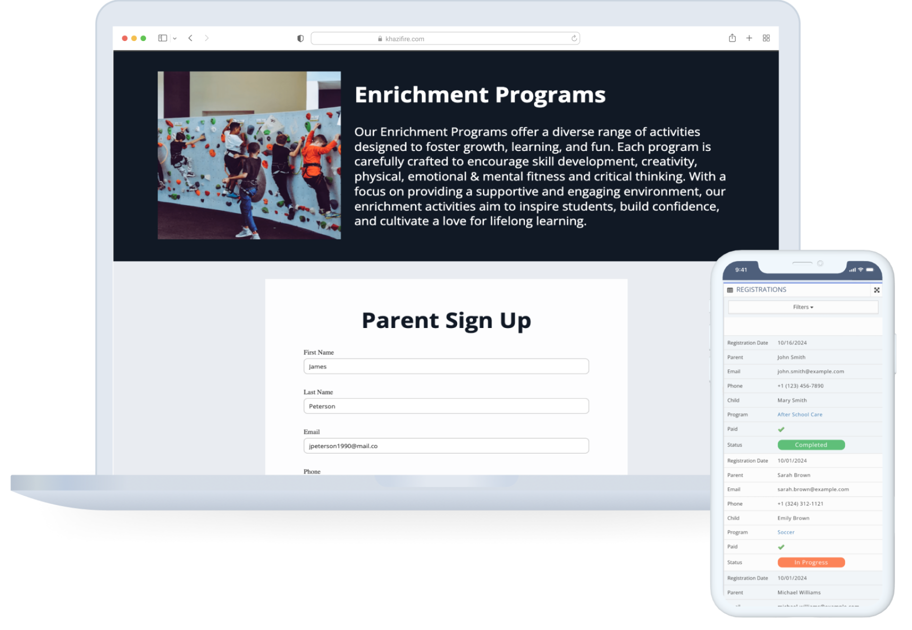 Lummio screenshot: Lummio parent sign up