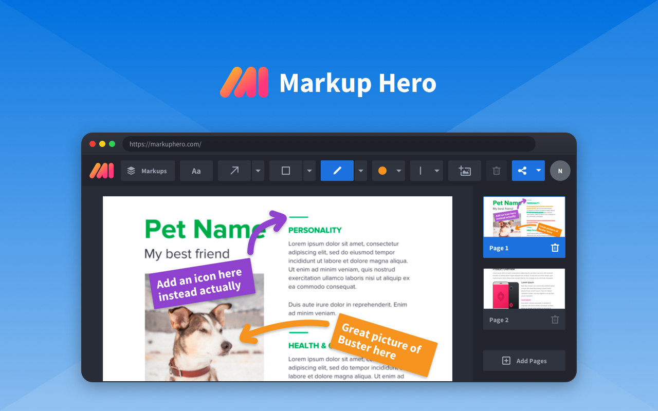 Screenshot & annotate images, PDFs, websites & more with Markup Hero