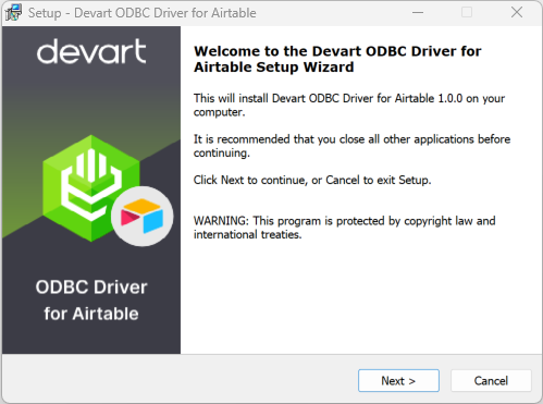 ODBC Driver for Airtable screenshot: ODBC Driver for Airtable setup
