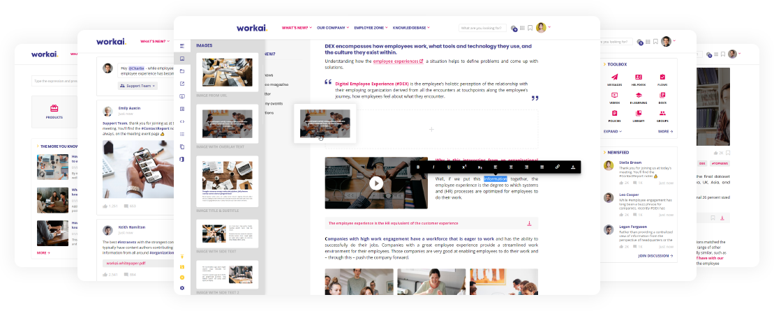 Workai Software - Desktop view of the editor mode