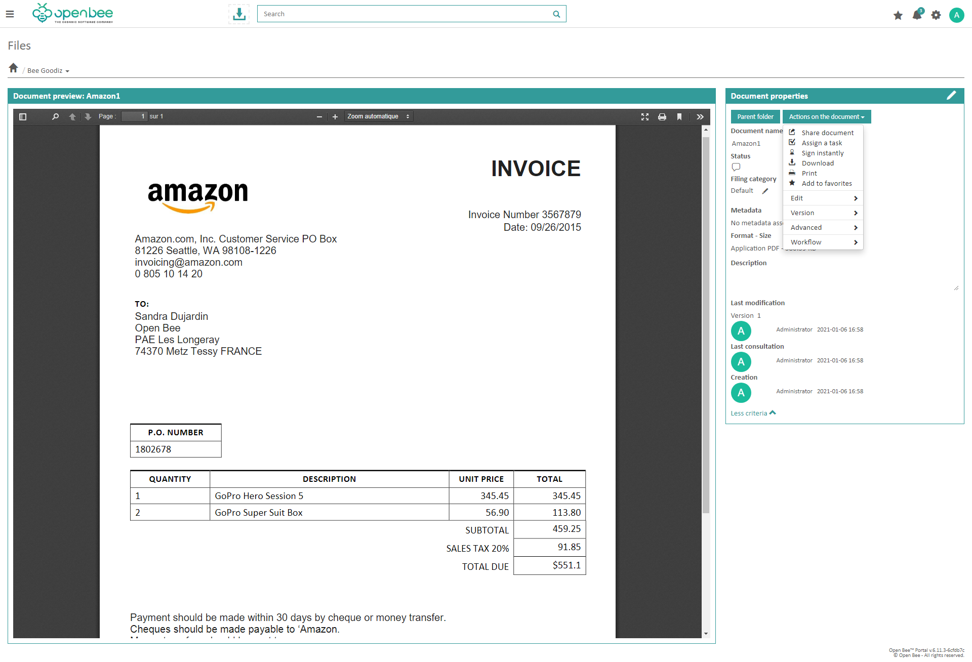 OPEN BEE Electronic Document Management Logiciel - 3