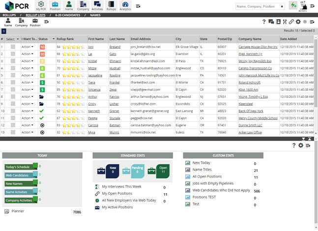 PCR's Rollup Lists group and organize your names, clients, and jobs for tasks like bulk emailing, mass-editing, and calling lists.