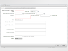 CityReporter Software - CityReporter permit creation screenshot