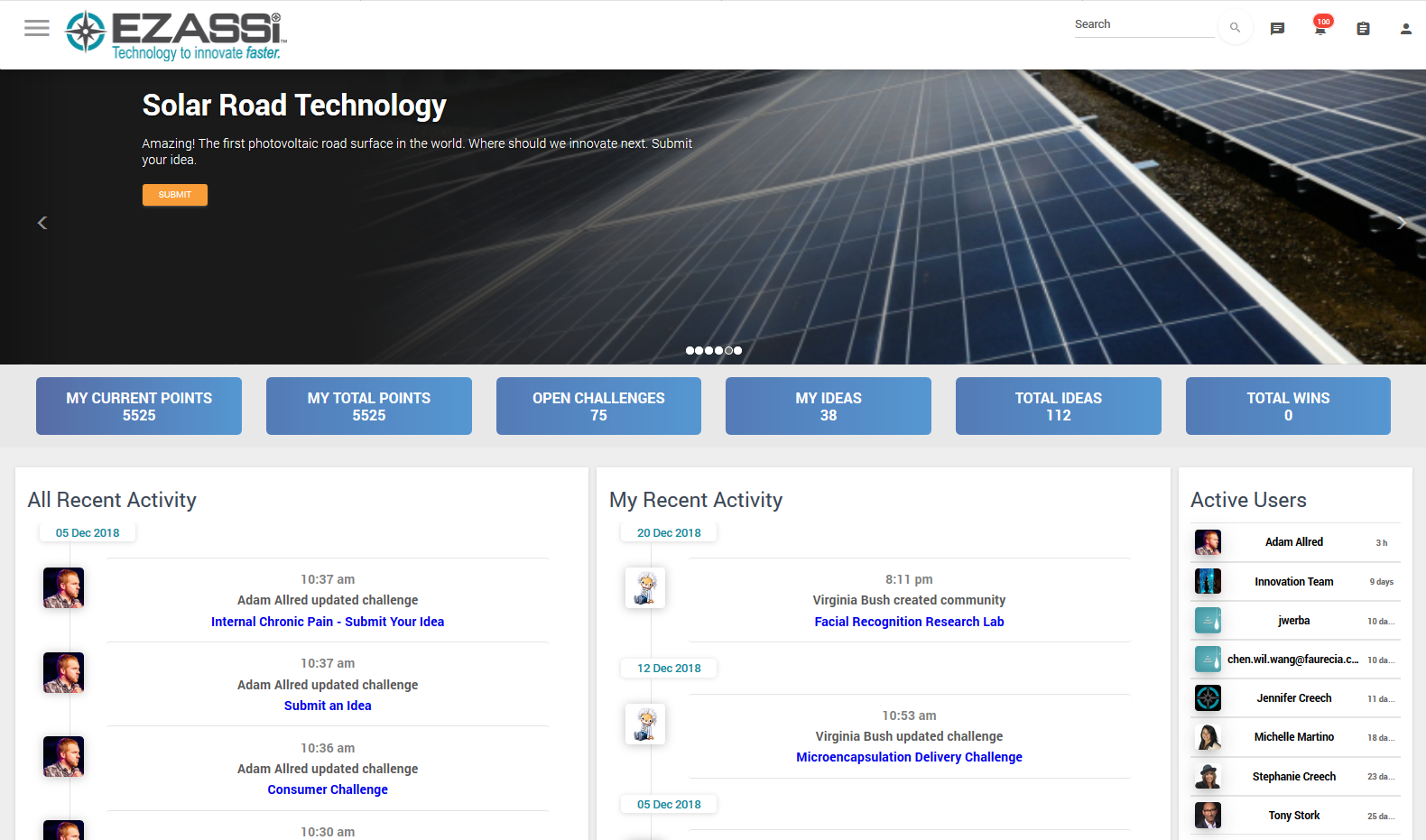 Ezassi Software - Ezassi custom user dashboard