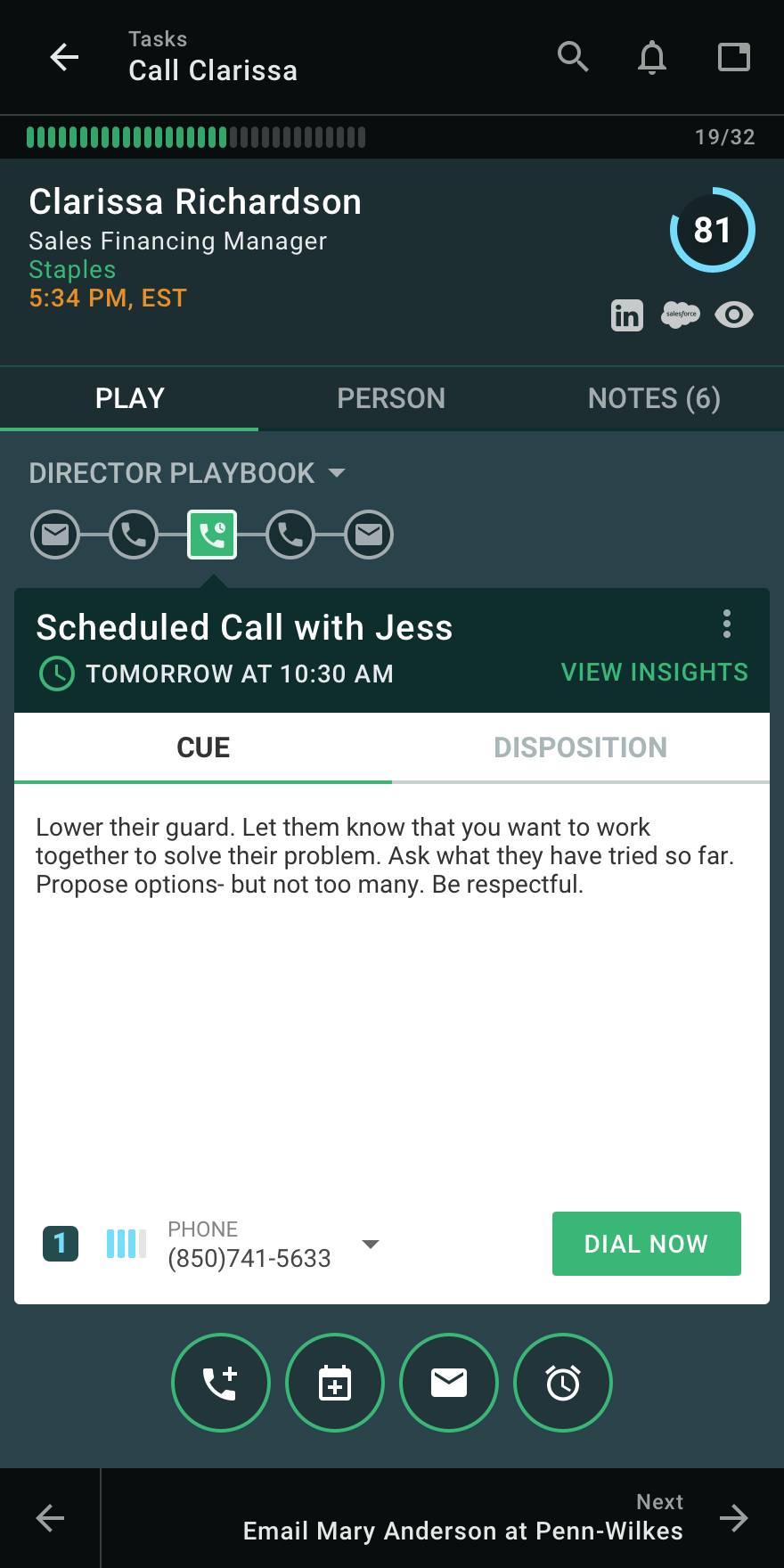 Scheduling a call within Playbooks