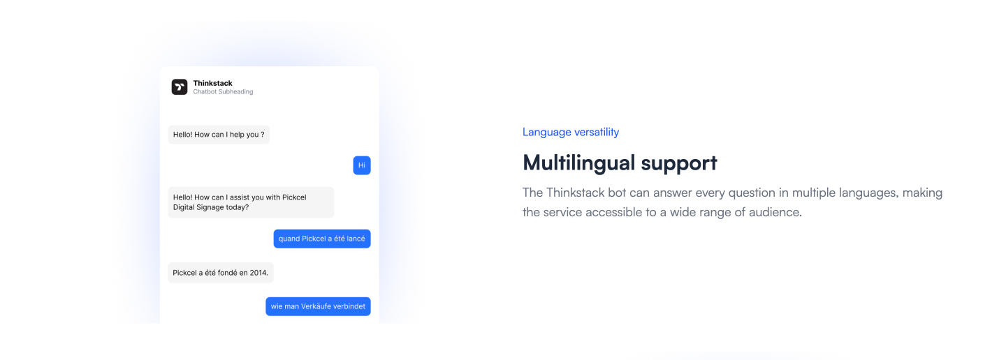 Thinkstack multi-lingual support