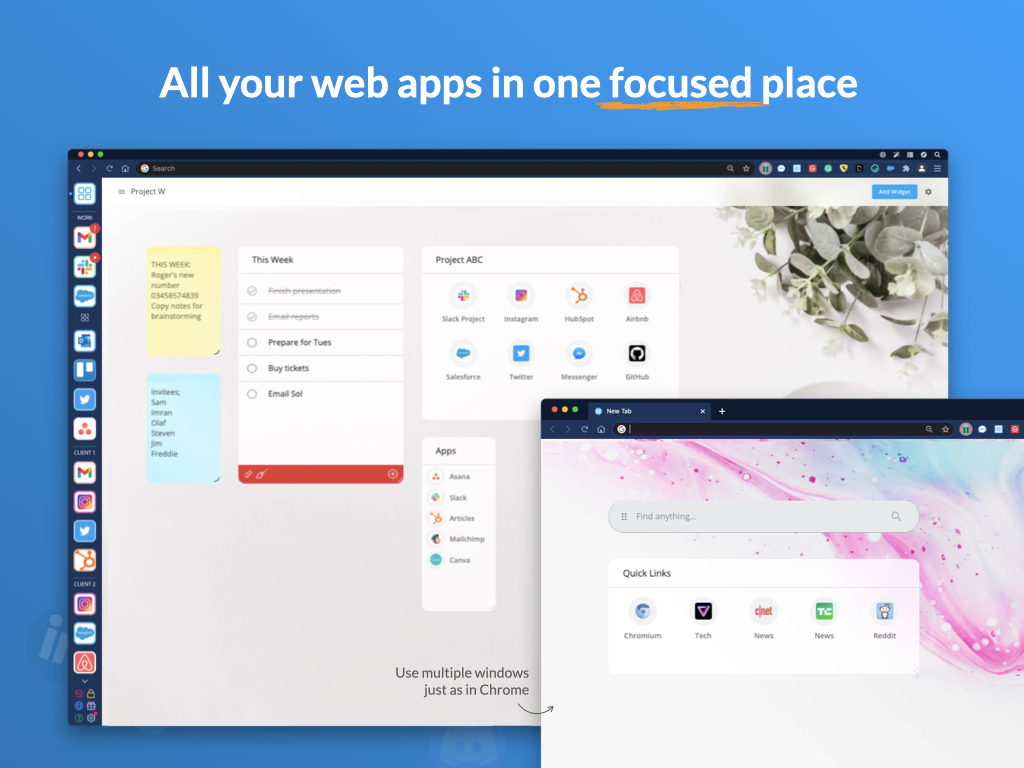 Customizable workspace for you and your team.
