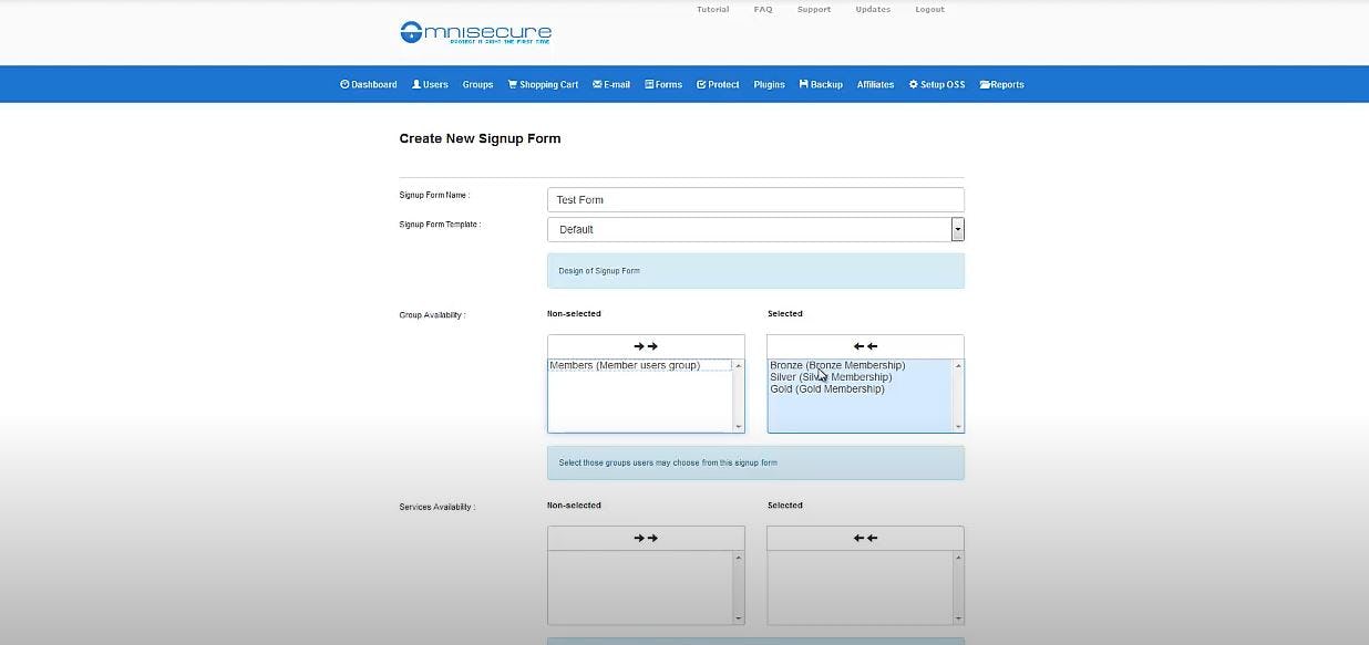 Omni Secure Software - Omni Secure create sign up form