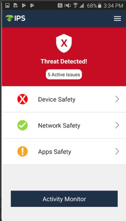 zIPS screenshot: zIPS activity monitor