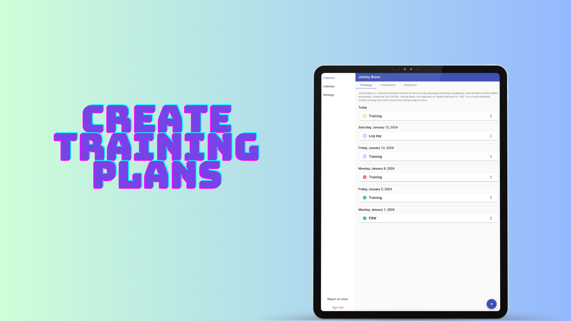 Create training plans with Workoutcraft.