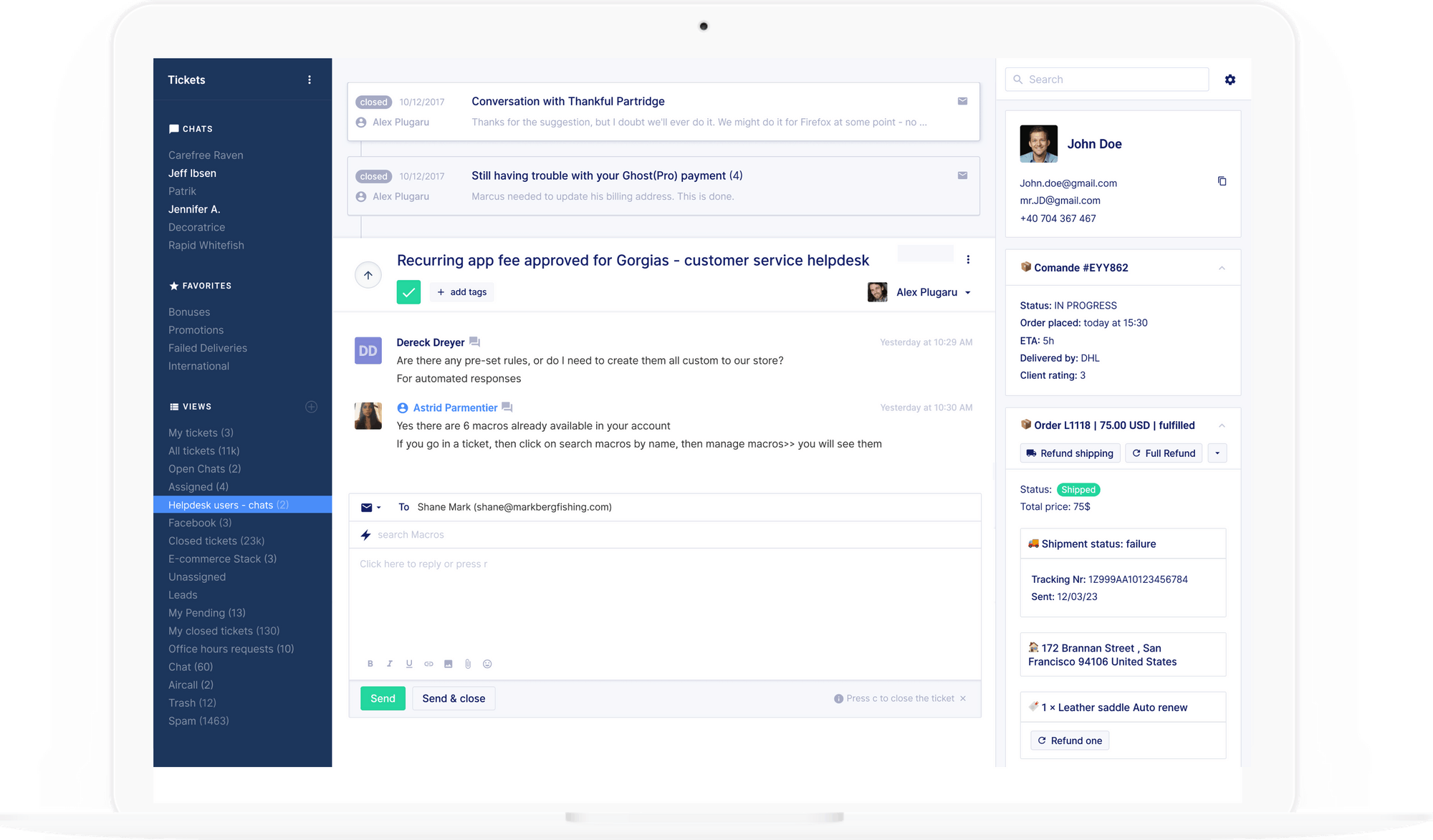 Gorgias Software - Gorgias helpdesk chat