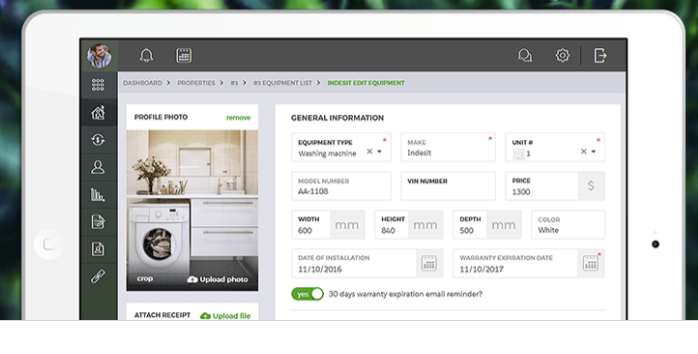 Schedule service reminders to track equipment