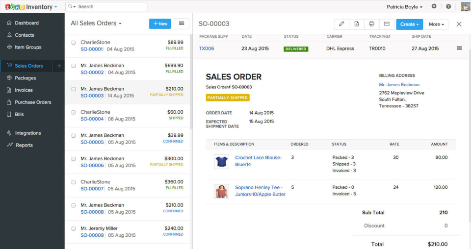 Zoho Inventory Software - Organize your variants