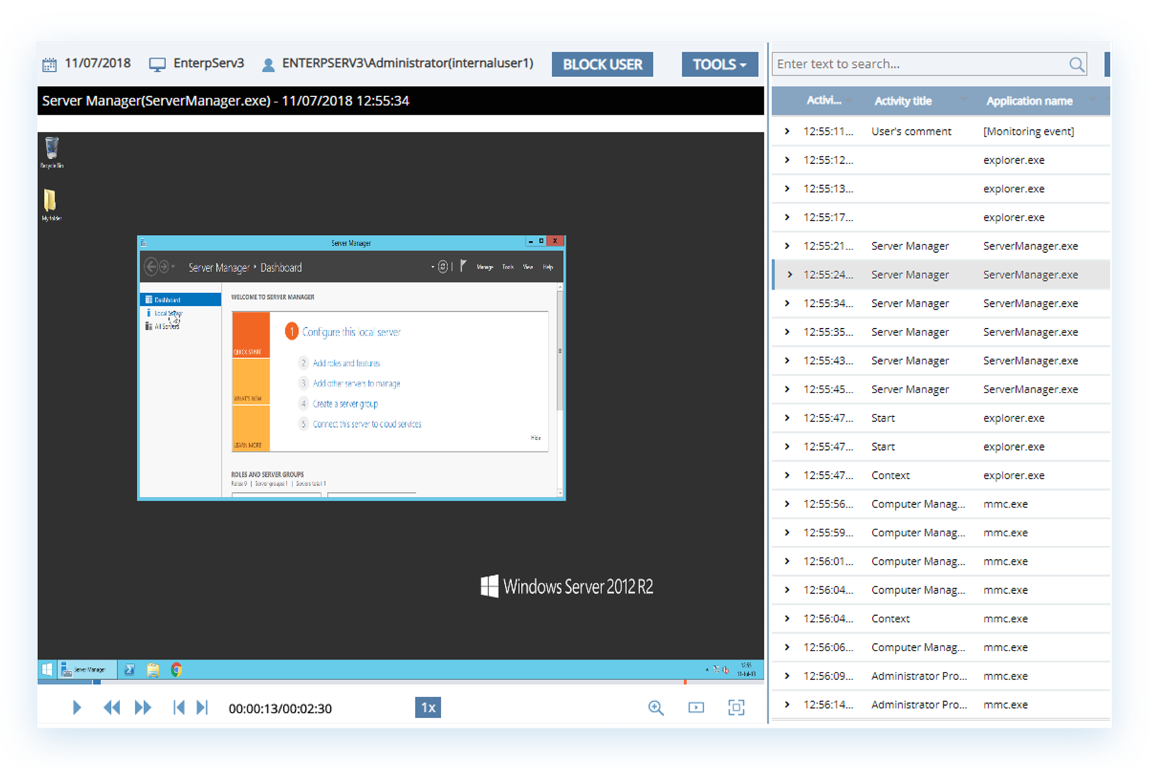 Ekran System RDP Monitoring Software Will Record Any RDP Session, Telnet, Console, or Remote PC Management Session as a Video and Audio Stream Together With All Typed Keystrokes and Other Metadata.-thumb