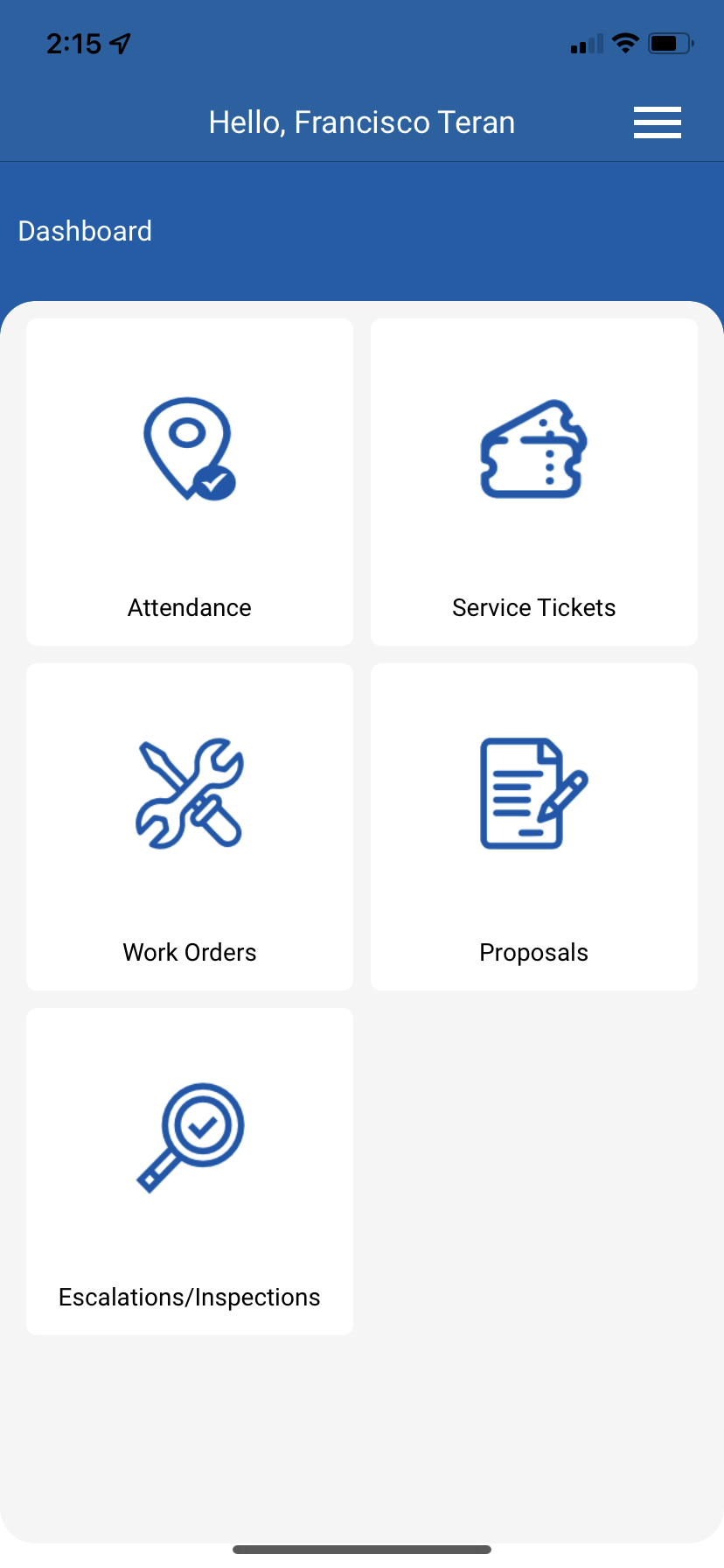 Connected Services screenshot: Vendor Dashboard