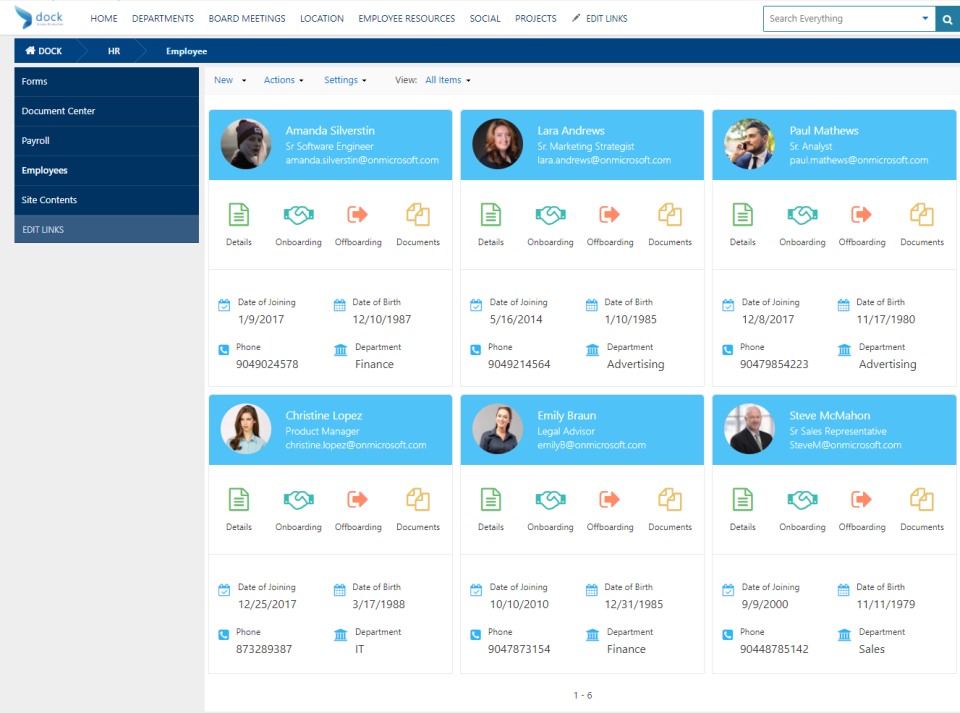 Dock 365 Intranet Portal Software - Employee Onboarding